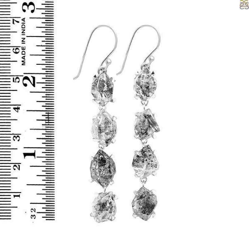 Herkimer Diamond Rough Earring-2E HKD-3-283