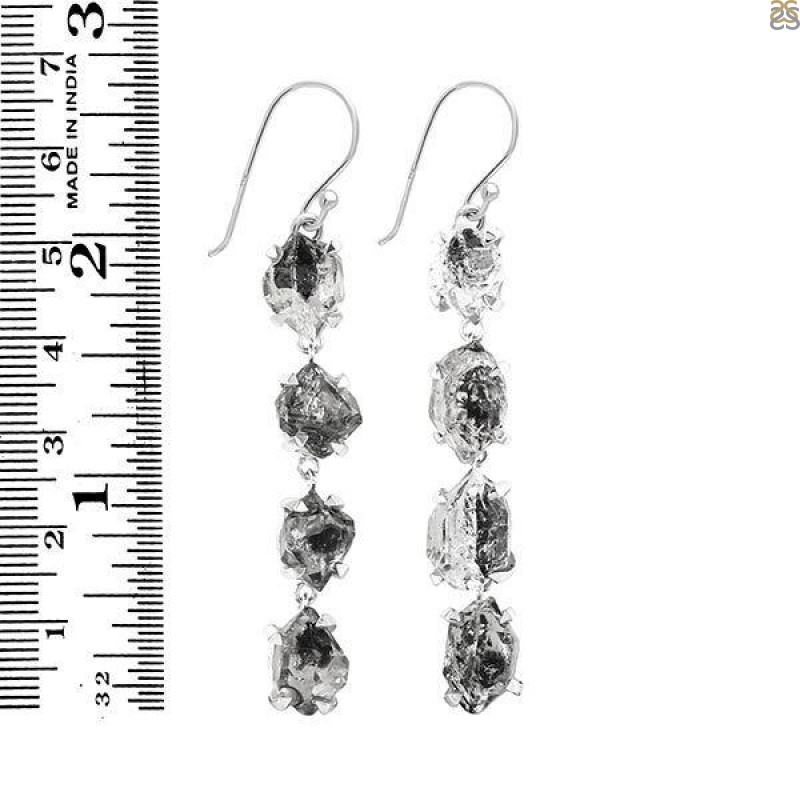 Herkimer Diamond Rough Earring-2E HKD-3-285