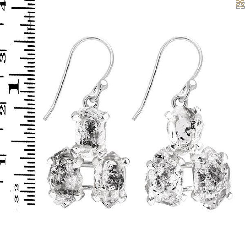 Herkimer Diamond Rough Earring-2E HKD-3-92