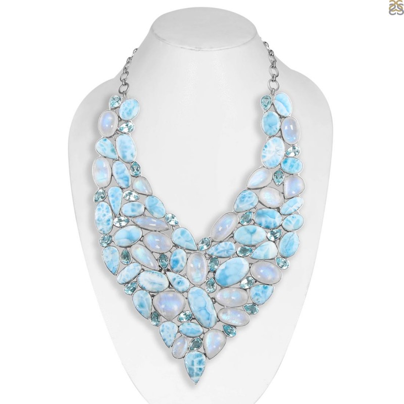 Buy Moissanite Princess Statement Necklace 18 Inches in Rhodium Over  Sterling Silver 89.85 ctw at ShopLC.