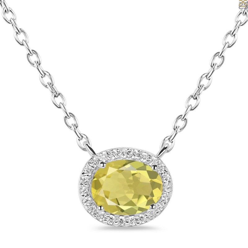 Golden Topaz Crystal Collet Necklace - Small Octagon – Dames a la Mode