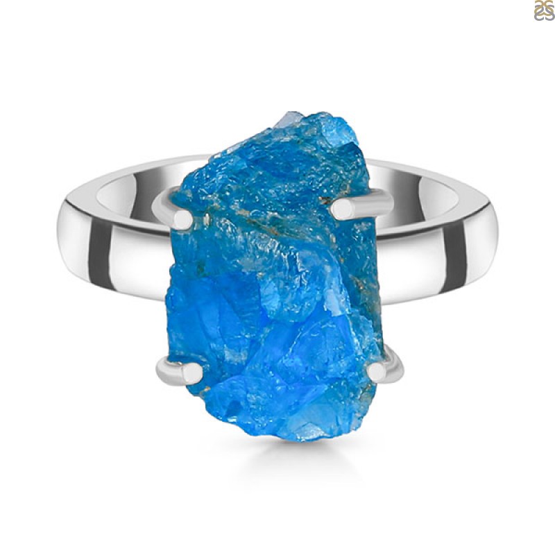 Neon Apatite Rough Ring-R-Size-6 NAR-2-251