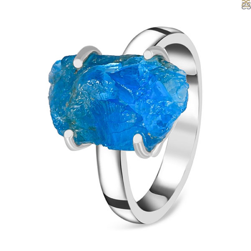 Neon Apatite Rough Ring-R-Size-6 NAR-2-251