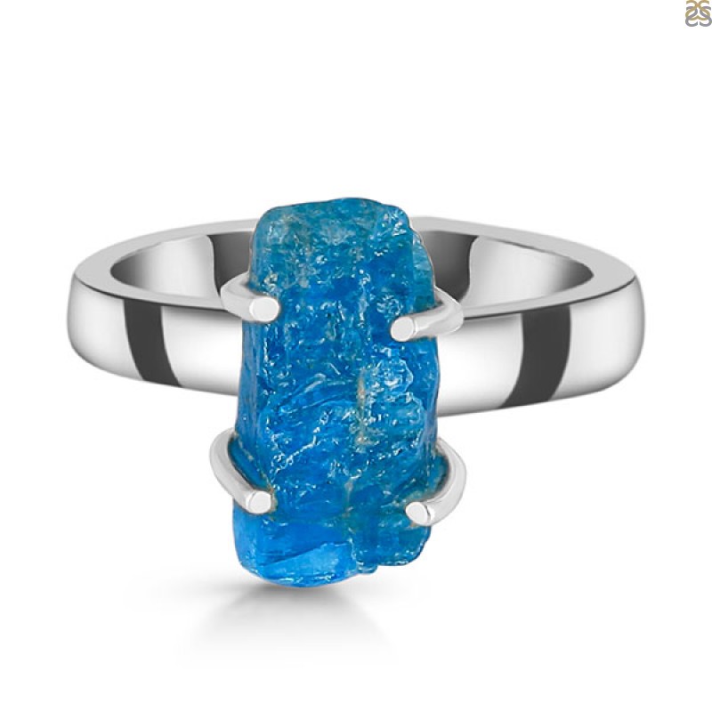 Neon Apatite Rough Ring-R-Size-10 NAR-2-289