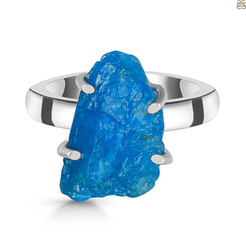 Neon Apatite Rough Ring-R-Size-7 NAR-2-294