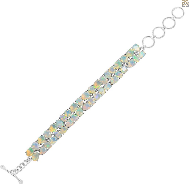 Buy Premium Ethiopian Welo Opal Bracelet in Platinum & Vermeil Yellow Gold  Plated Sterling Silver, Opal Silver Bracelet, Welo Opal Jewelry, Birthday  Gifts (7.25 In) 7.00 ctw at ShopLC.
