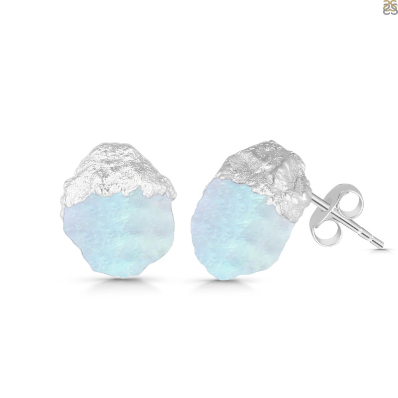 Dainty Aquamarine Sterling Earrings - Silver Fox Jewelry