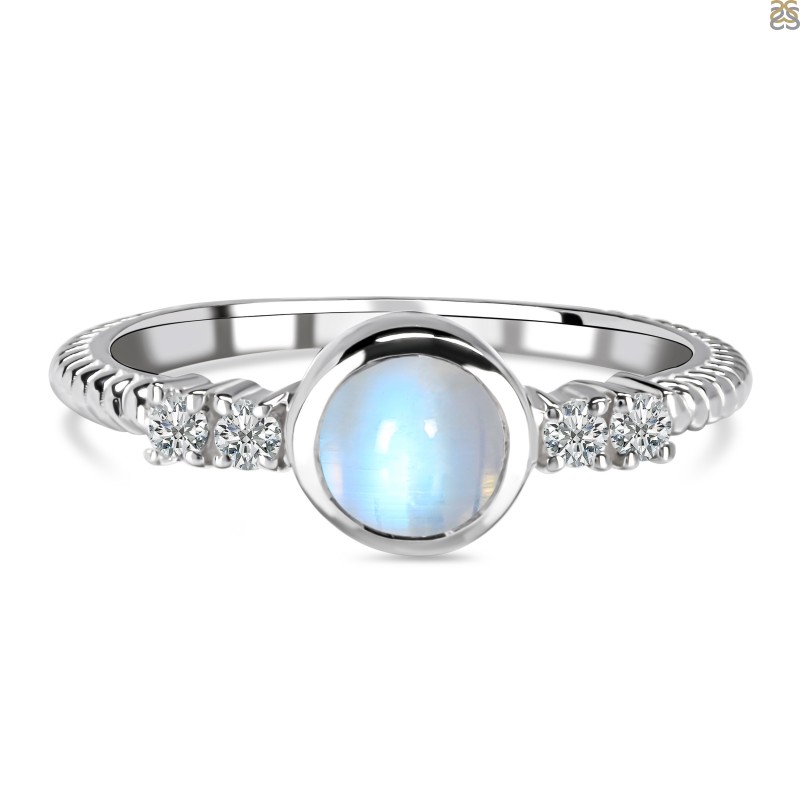 Buy Natural White Rainbow Moonstone Ring Solid 925 Sterling Silver Ring  Stacking Ring June Birthstone Tiny Ring Top Quality Gemstone Online in  India - Etsy