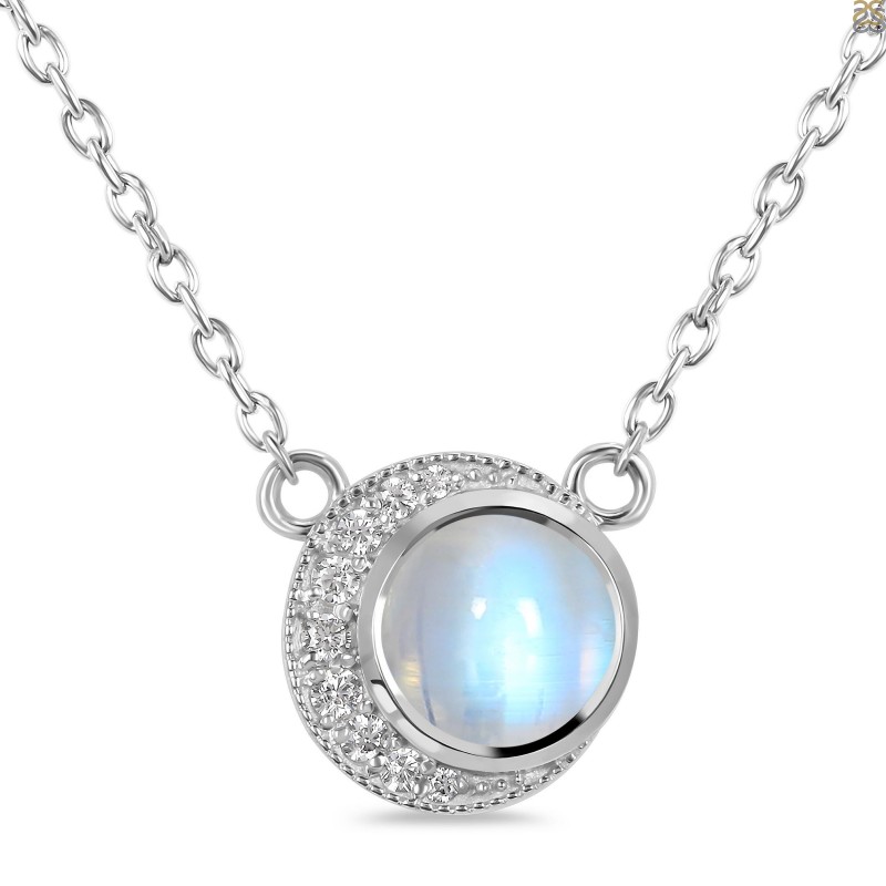 Sun and Moon Necklace with Moonstone Necklace Sterling Silver – Boho Magic  Jewelry