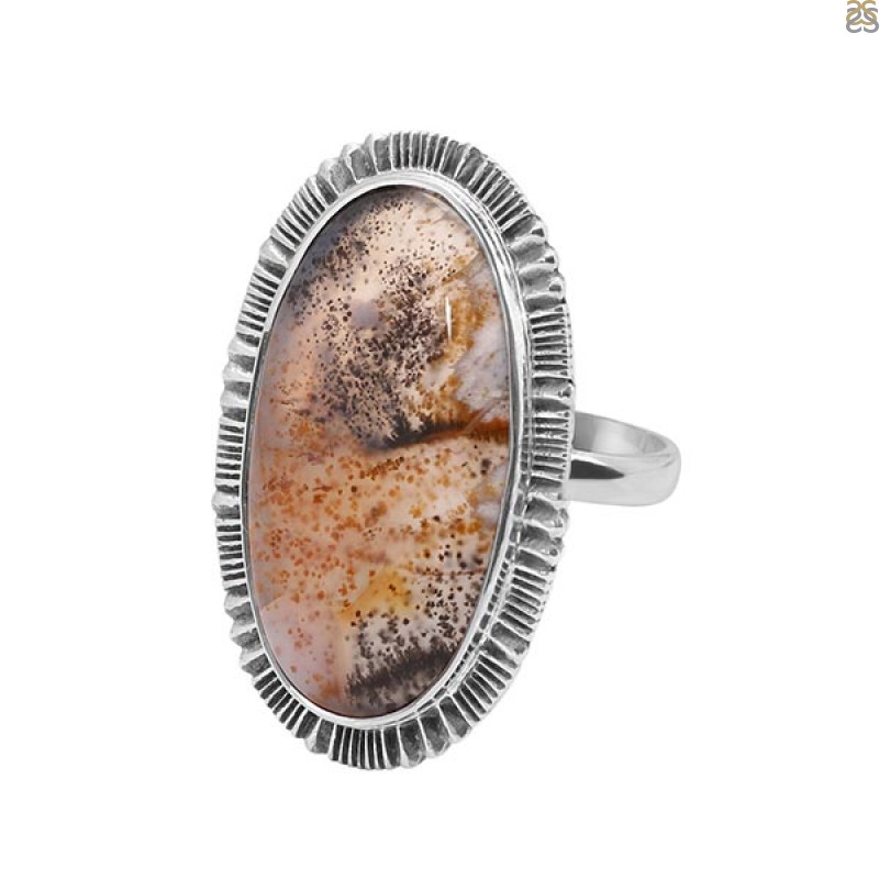 Russian Dendritic Agate Ring-R-Size-9 RDA-2-65