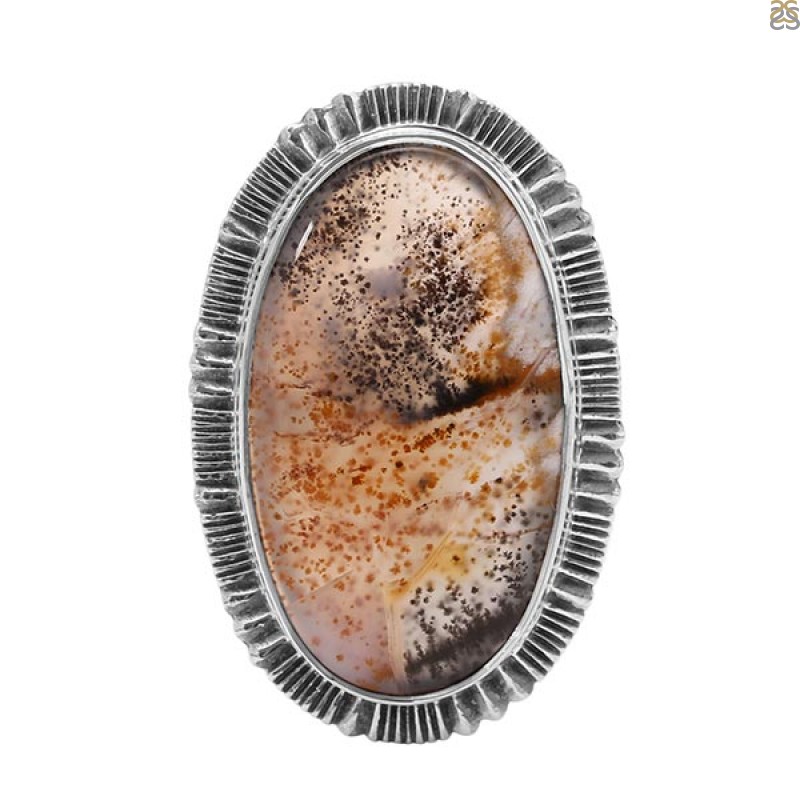 Russian Dendritic Agate Ring-R-Size-9 RDA-2-65
