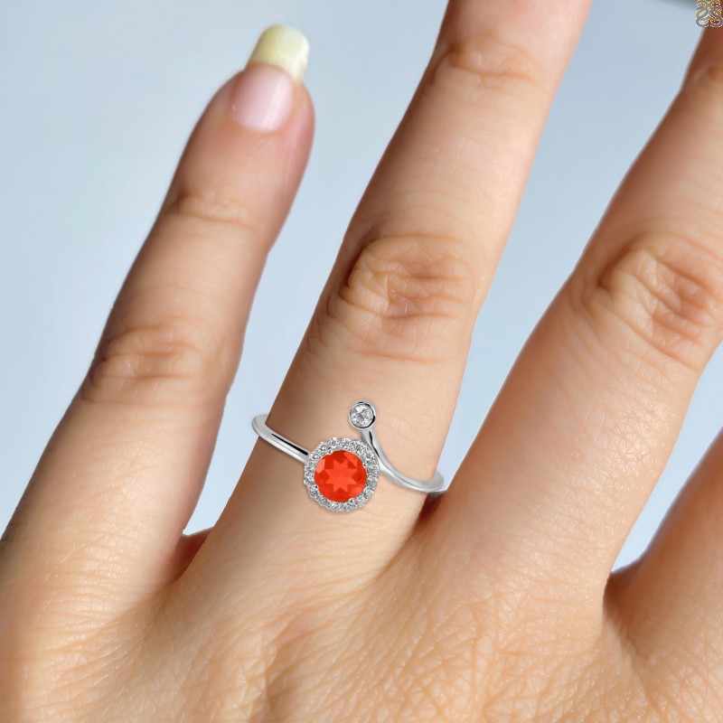 2 Carat Fancy Red Pear Shape Diamond Engagement Ring | Nekta New York