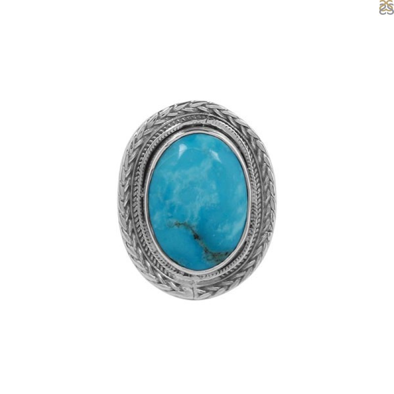 Vintage Silver Oval Composite Turquoise Ring – Showplace