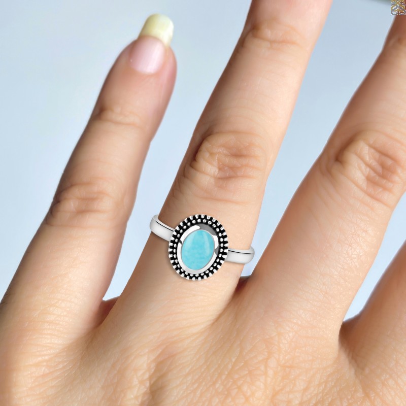 Filigree Silver Turquoise Handmade Silver Ring | Boutique Ottoman Exclusive