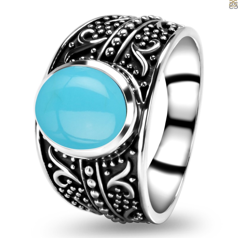 Brilliant Heart of positive turquoise Stone Ring Sea Circle Blue Heart –  CleoBLVD