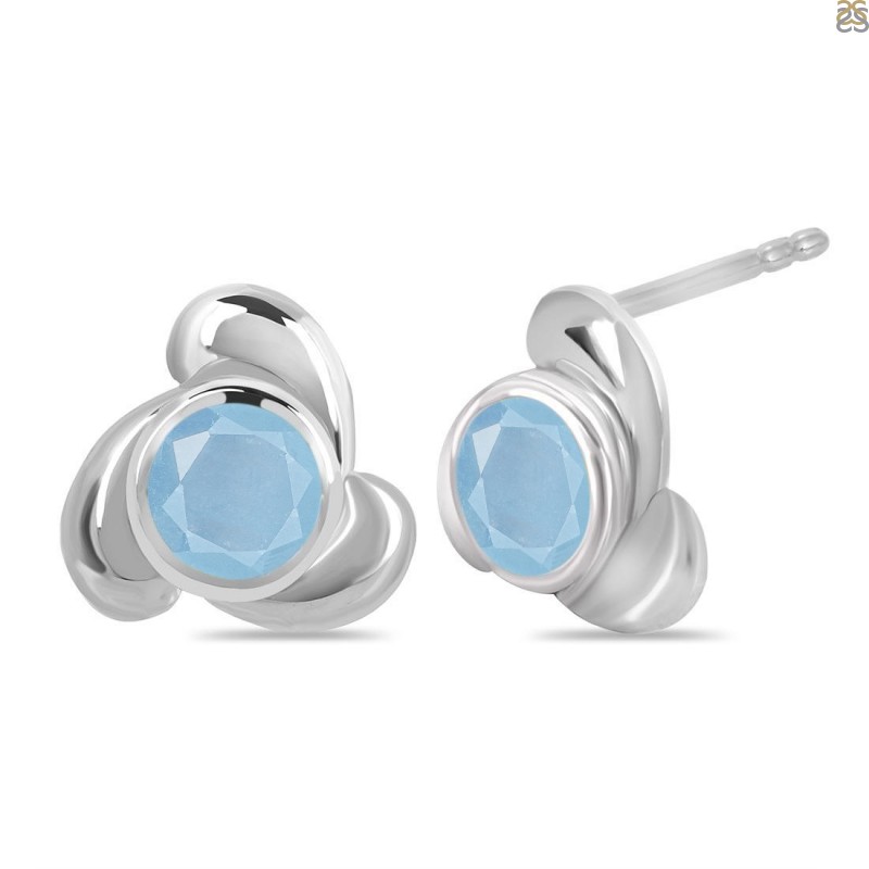Aquamarine Stud Earring