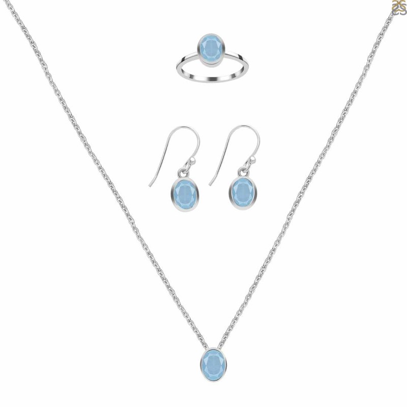  Aquamarine Jewelry Set