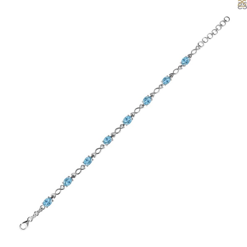 Blue Topaz Bracelet BTZ-RDB-3-A