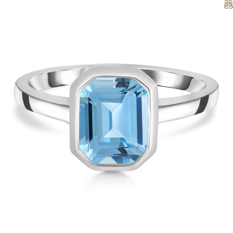 Ring Mystic Blue Topaz with Baroque Etching – Seven Sister Design