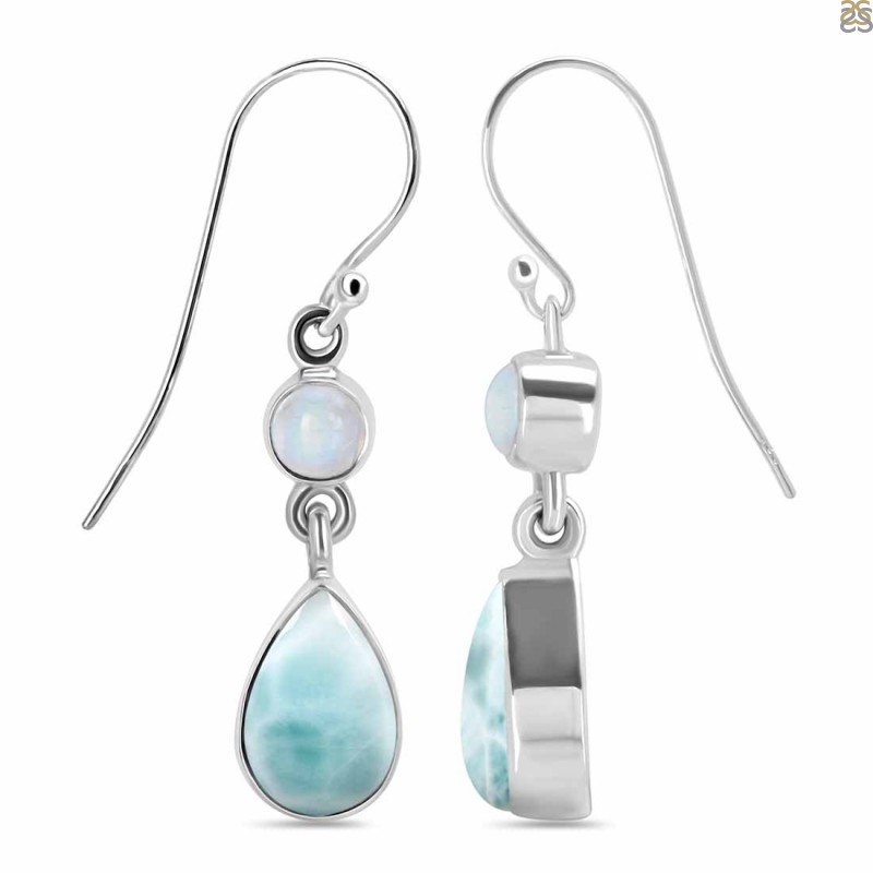 Close Out Larimar & Moonstone Earring