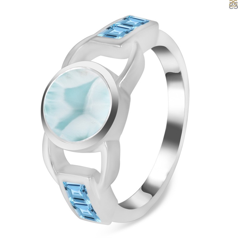 Close Out Larimar & Blue Topaz Ring