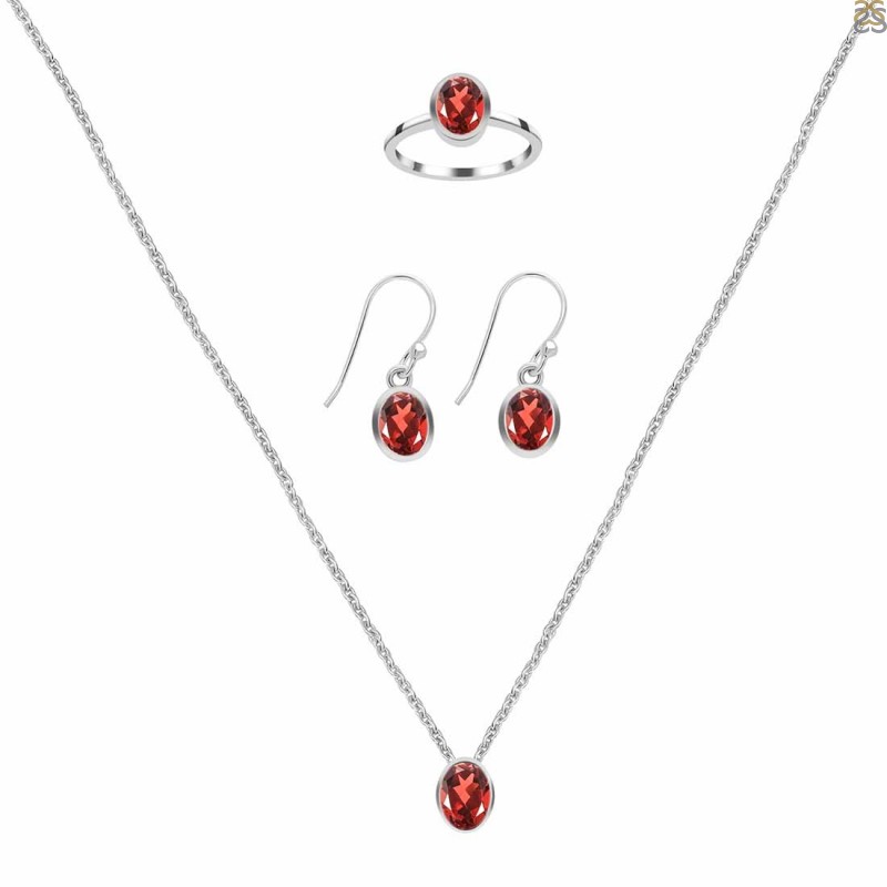  Garnet Jewelry Set