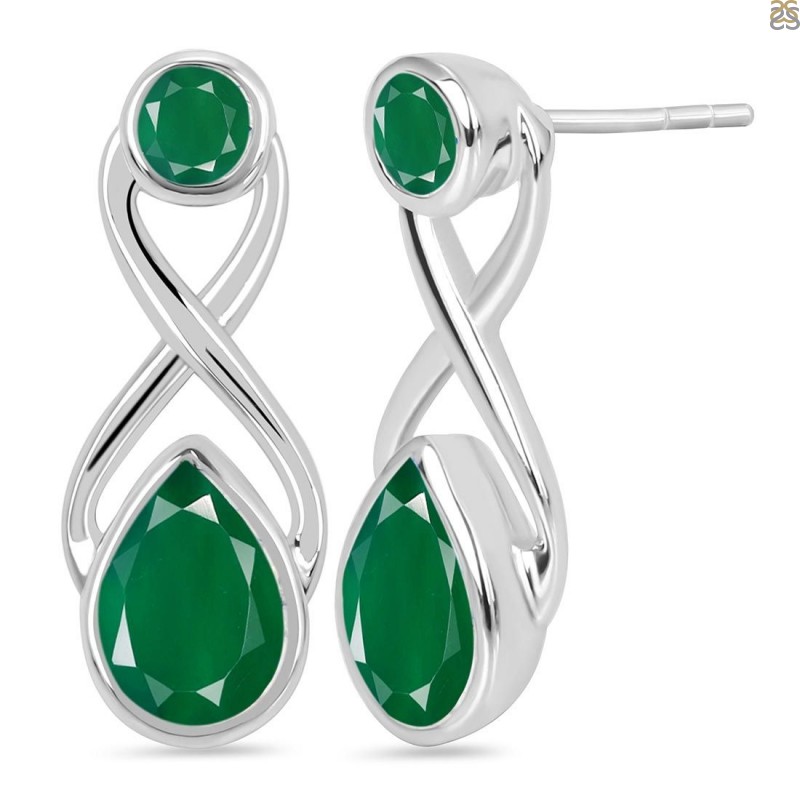 Green Onyx Stud Earring