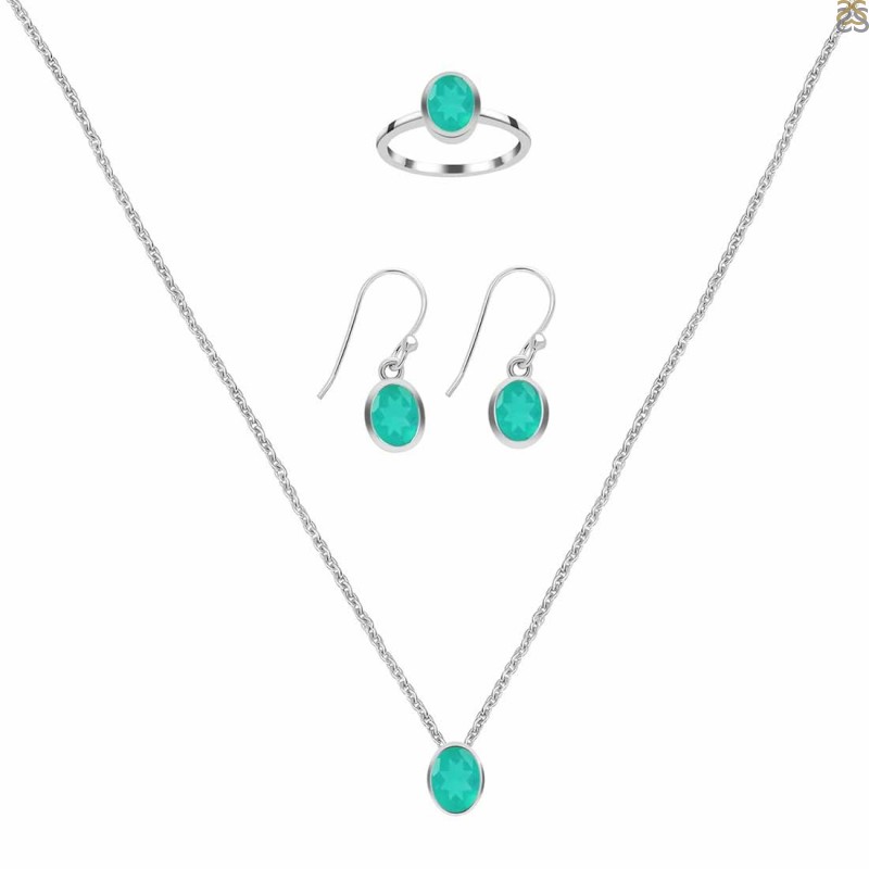  Green Onyx Jewelry Set