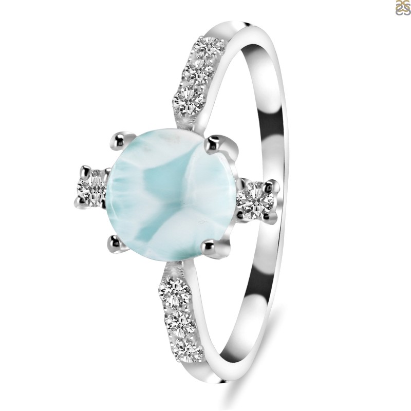 Close Out Larimar & White Topaz Ring