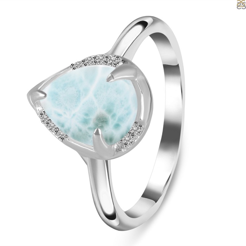 Close Out Larimar & White Topaz Ring
