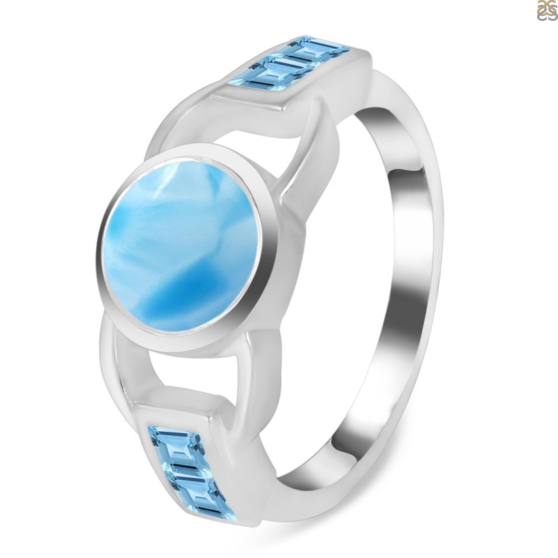 Larimar & Blue Topaz Ring