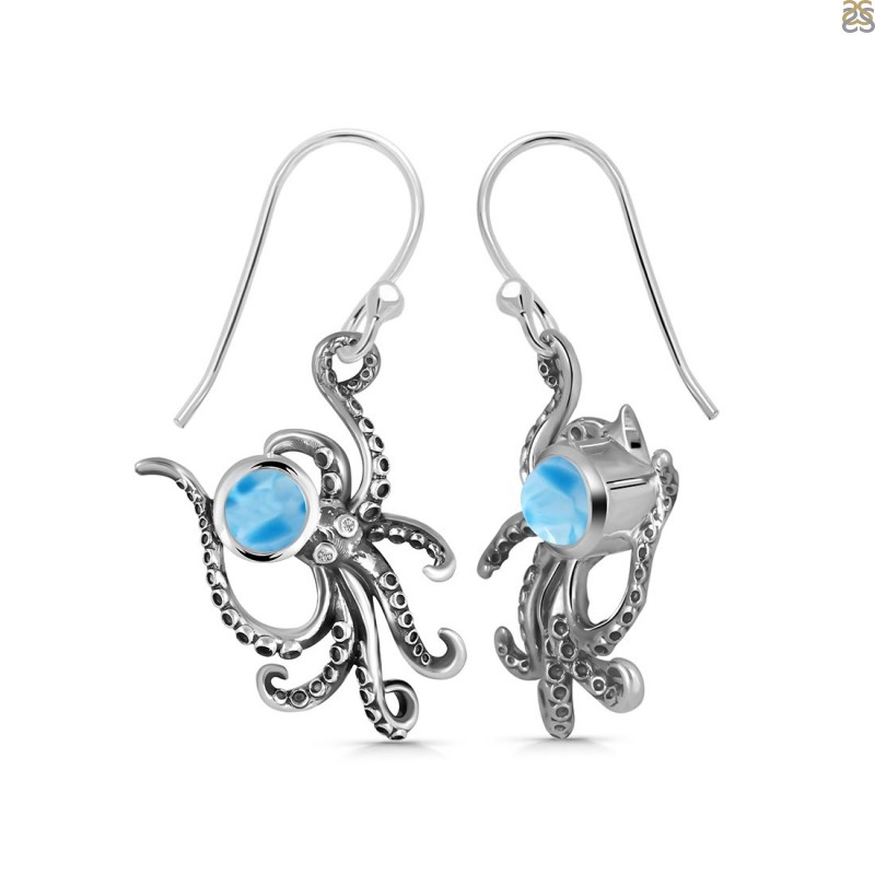 Larimar Octopus Earring