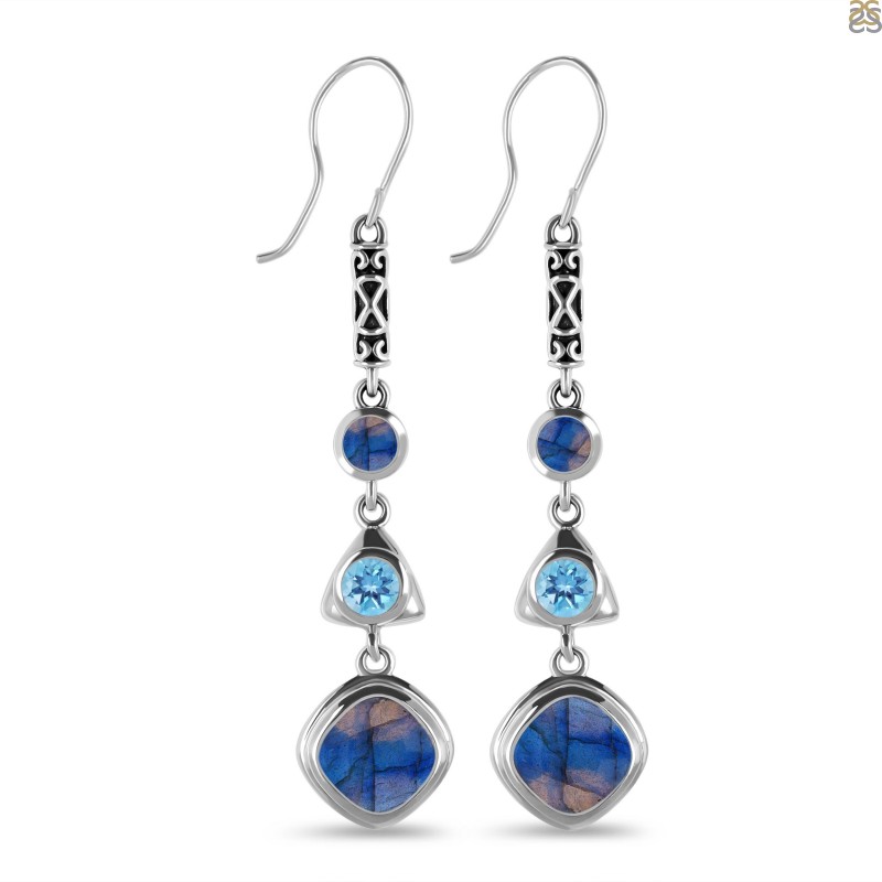 Labradorite & Blue Topaz Earring