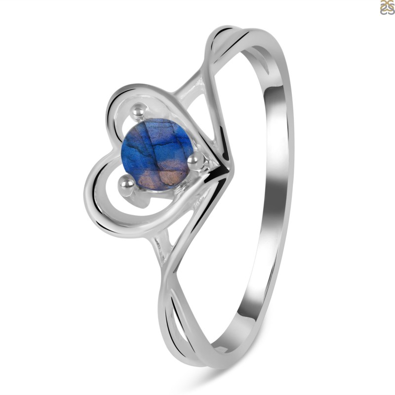 Labradorite Heart Ring