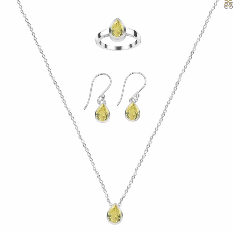  Lemon Quartz Jewelry Set