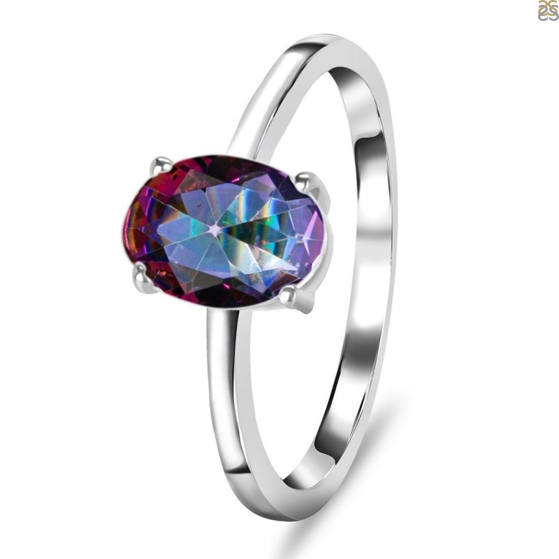 Buy Mystic Topaz Ring, Pear Cut Engagement Ring, Sterling Silver Ring,  Rainbow Topaz Ring, Gemstone Jewelry Online in India - Etsy