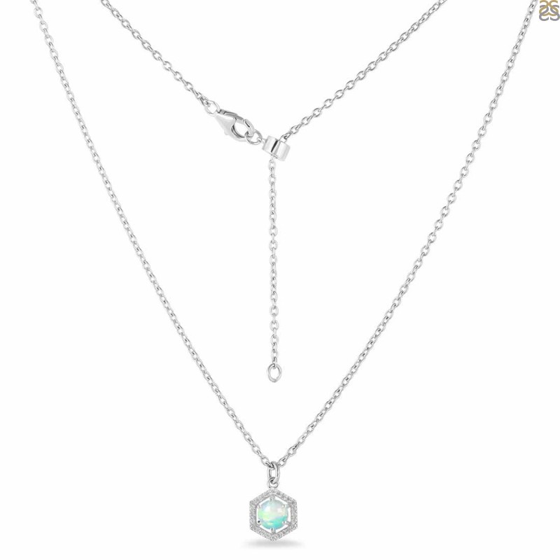 Opal & Gold Pendant Necklace – CHARGED