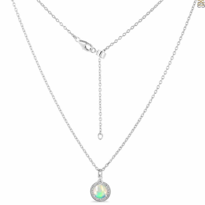 Opal & White Topaz Necklace