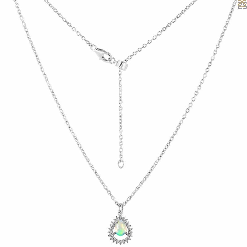 Opal & White Topaz Necklace