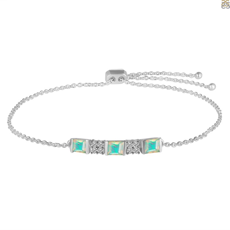 Opal & White Topaz Bracelet