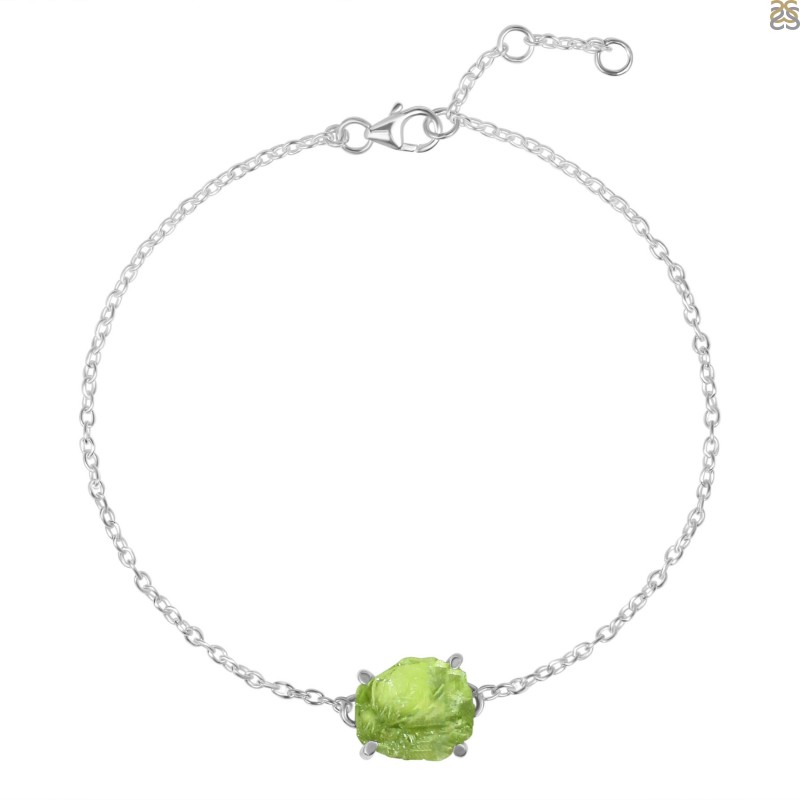 Green Gemstone Natural Peridot Stone Bracelet For Bad Habit And Addiction  at Rs 200/piece in Khambhat