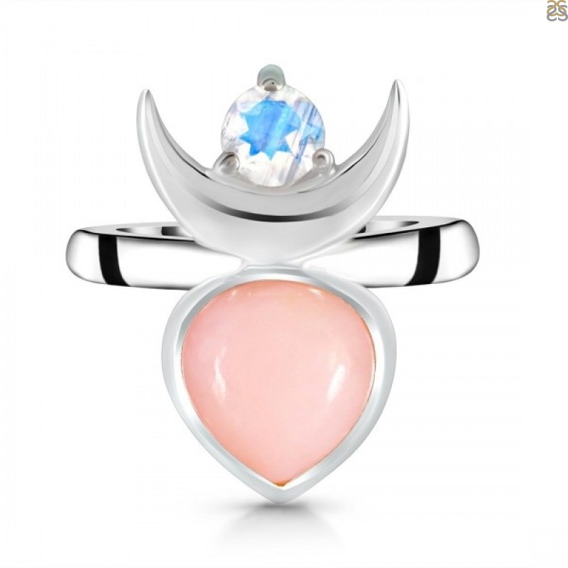 Pink Crystal Moonstone Ring - Well Pick