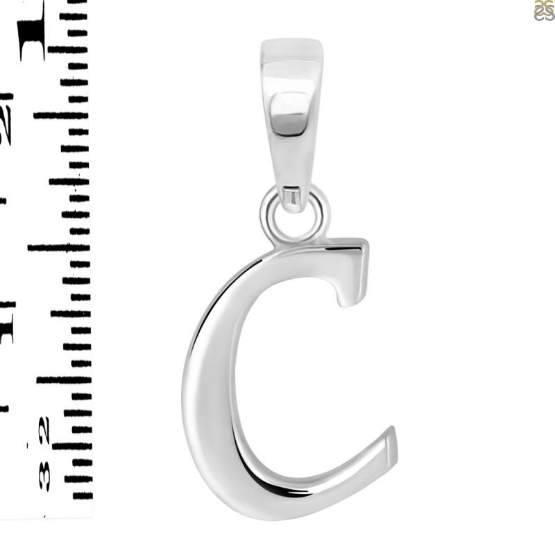 Showroom of 925 sterling silver alphabet (letter c) pendant mga - pds0170 |  Jewelxy - 127591
