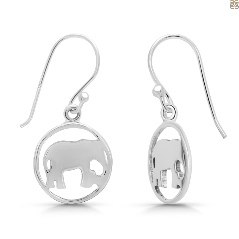 Elephant Plain Silver Earring