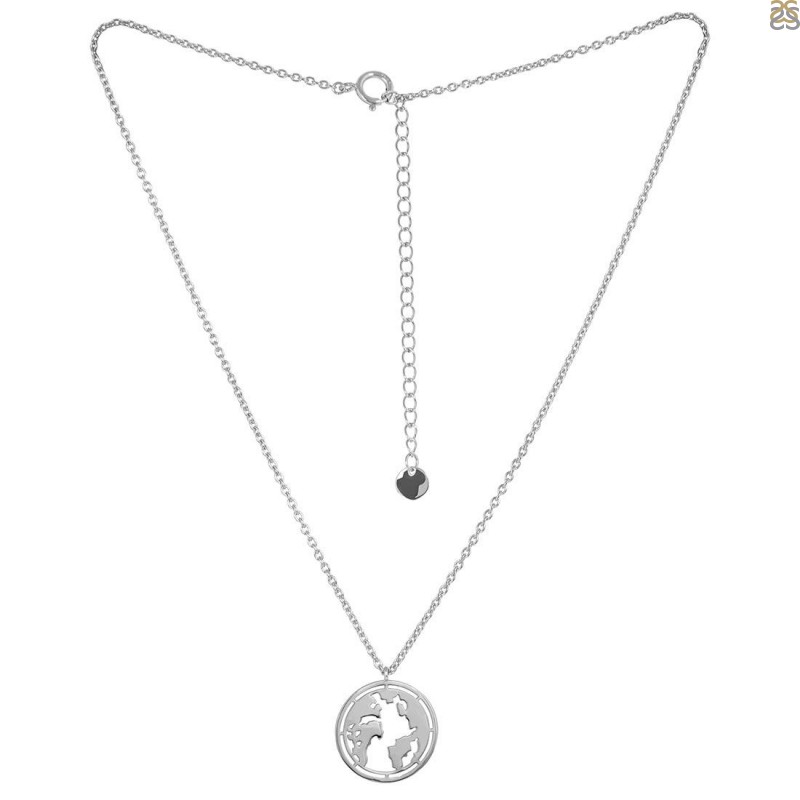 Plain Silver Globe Necklace