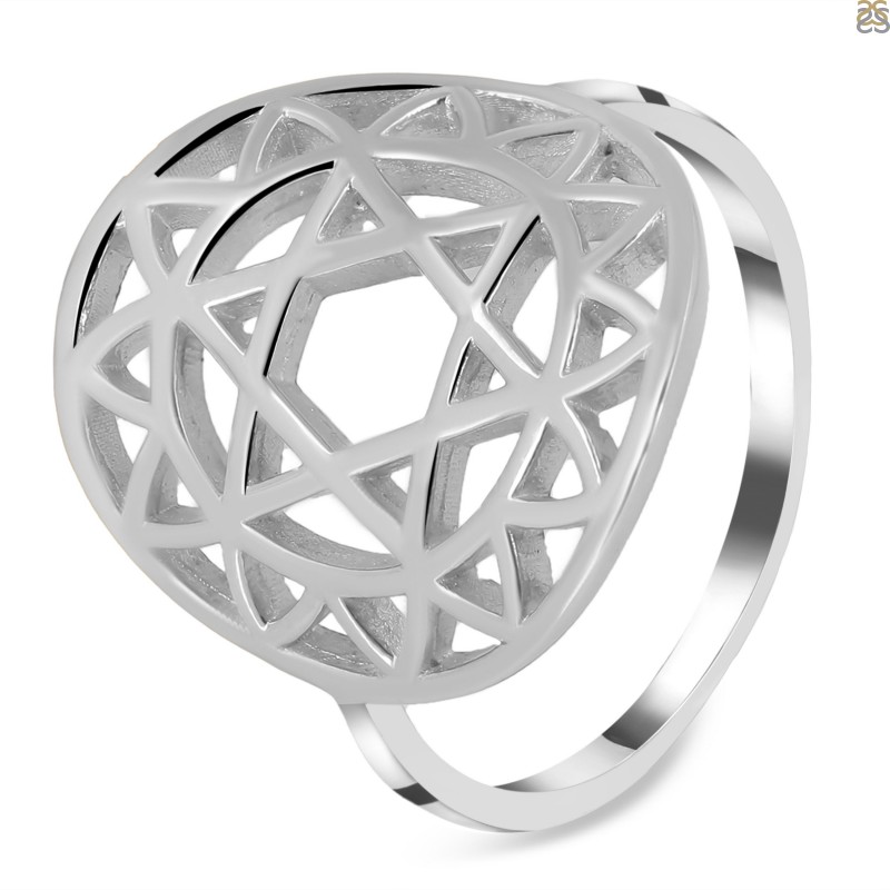 Heart Chakra Plain Silver Ring