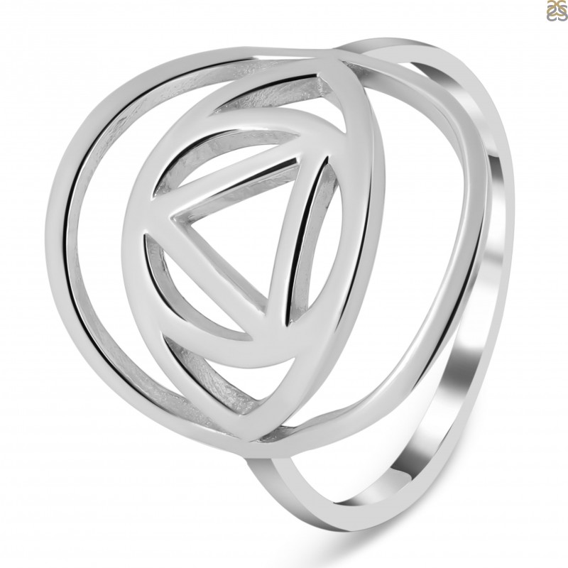 Brow Chakra Plain Silver Ring