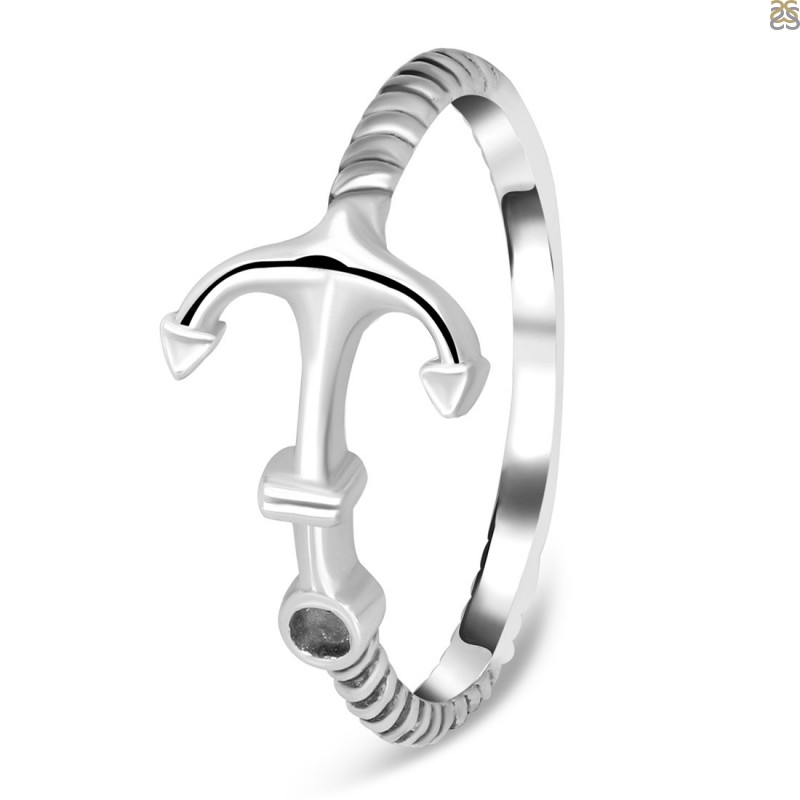 Plain Silver Anchor Ring