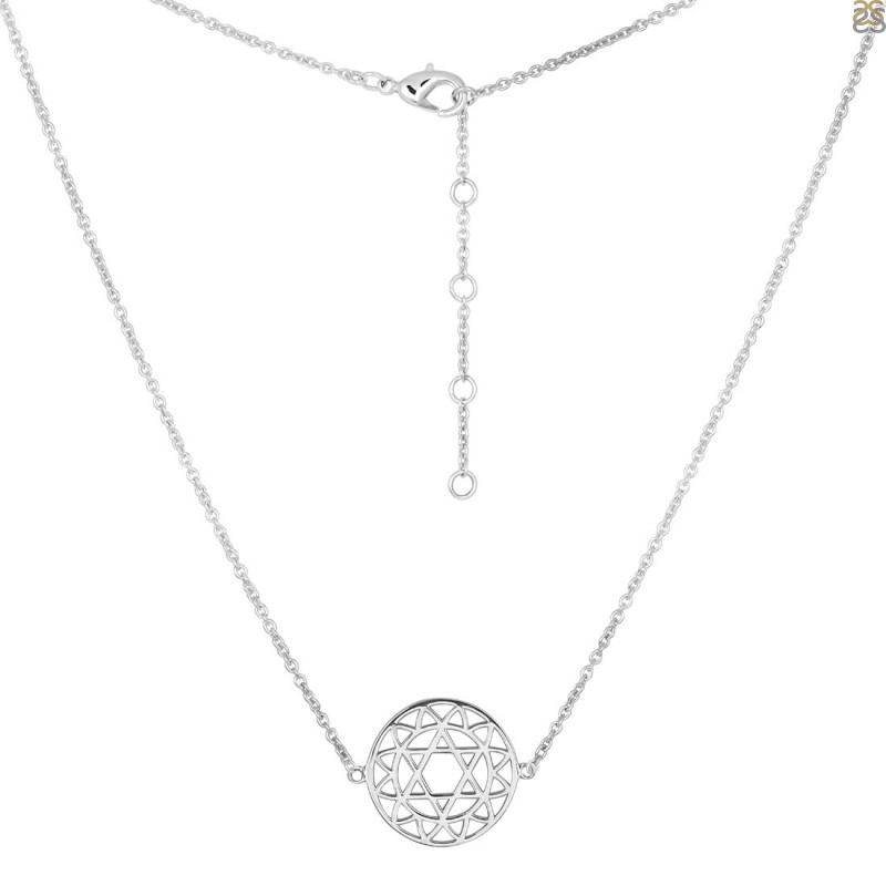 Heart Chakra Plain Silver Necklace