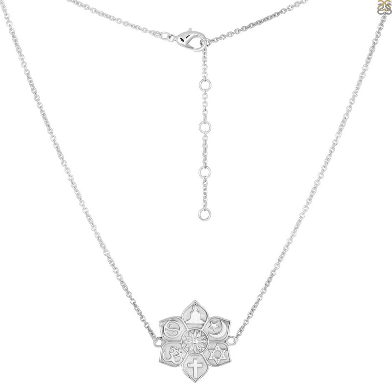 Unity Of Religions Plain Silver Necklace